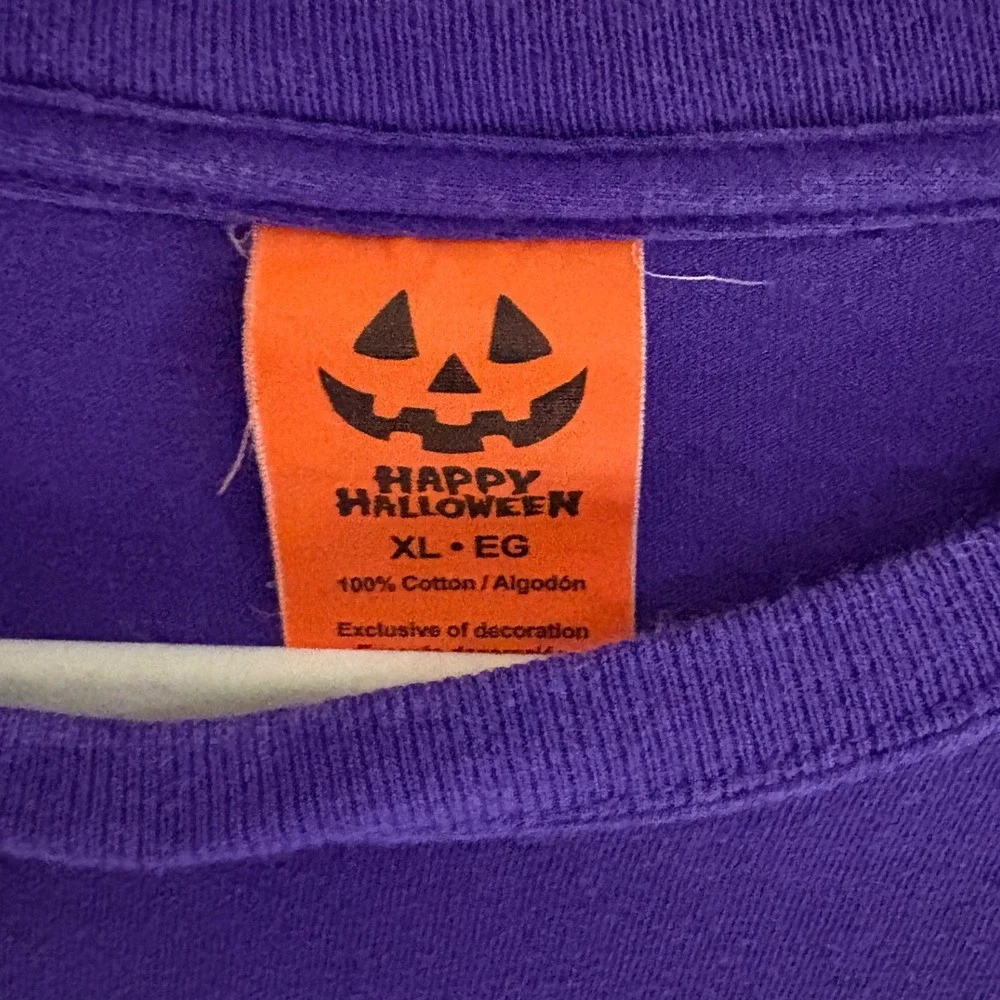 Unique Adult Unisex Happy Halloween Graphic‎ T-Shirt Skull Bubble Gum Purple XL